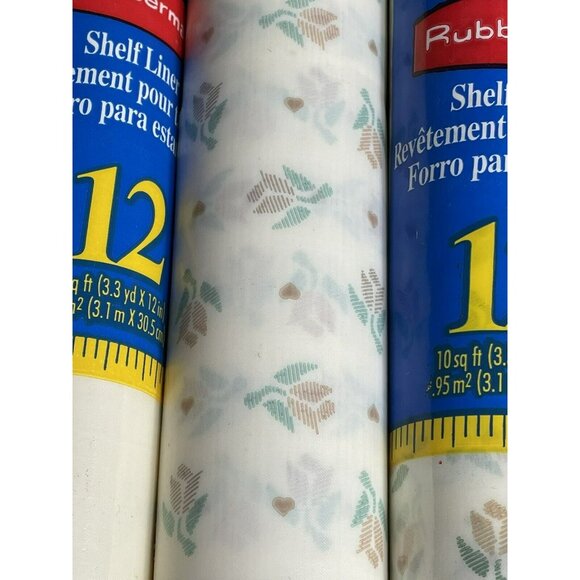 4 rolls1989 Rubbermaid Shelf Liner Roll Stitch Rose and White Pattern Vinyl 5366 - Picture 6 of 6